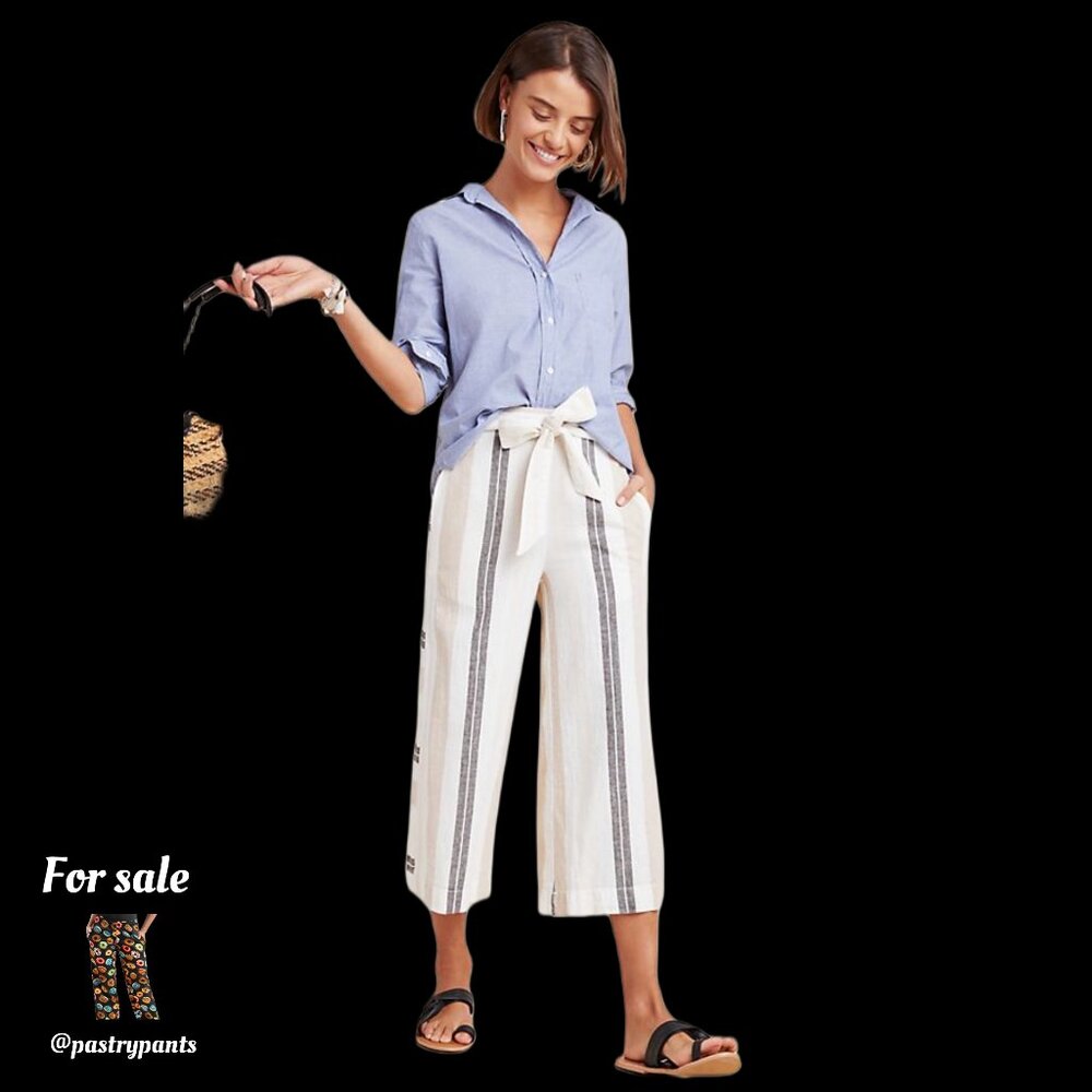Anthropologie Shorebound Cropped Wide-Leg Pants